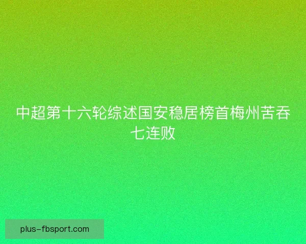 中超第十六轮综述国安稳居榜首梅州苦吞七连败