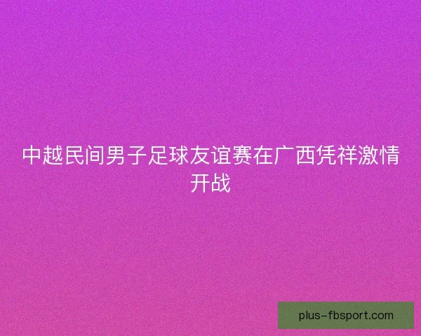 中越民间男子足球友谊赛在广西凭祥激情开战