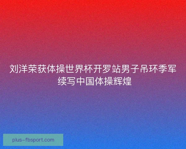 刘洋荣获体操世界杯开罗站男子吊环季军 续写中国体操辉煌 刘洋荣获体操世界杯开罗站男子吊环季军 续写中国体操辉煌